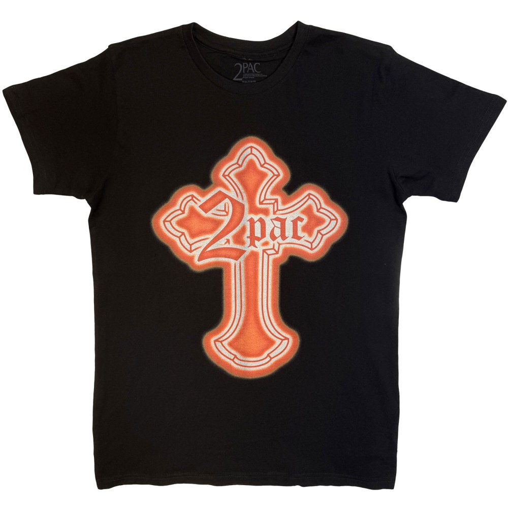 Tupac - Halloween Cross Mens Tshirt - Black